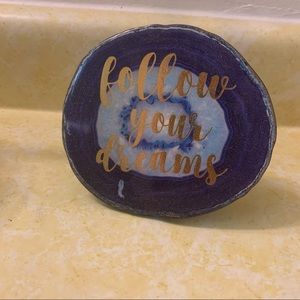 Follow Your Dreams, Standing Crystal Backing Plaque